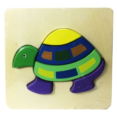 ของเล่นไม้เสริมพัฒนาการสำหรับเด็ก จิ๊กซอว์ไม้รูปสัตว์ (ลายเต่า) Wood Toy Jigsaw Turtle for Kids