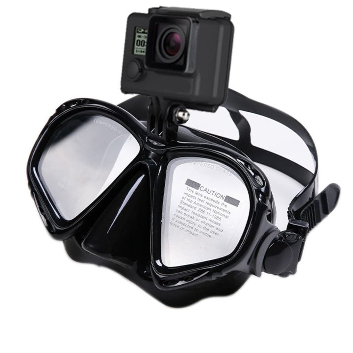 ท่อหายใจสำหรับดำน้ำว่ายน้ำดำน้ำกล้องใต้น้ำแก้วแว่นตากันน้ำสำหรับ-go-pro-ตัวยึดกล้องอุปกรณ์ดำน้ำ