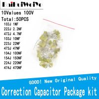 50PCS/LOT Correction Capacitor Package Kit 10Values*5PCS 102J 1NF 222J 2.2NF 472J 4.7NF 103J 10NF 223J 22NF 473J 47NF 104