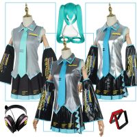 Anime Miku Cosplay Female Outfits Costume Japan Midi Dress Miku Wig Female Halloween Womens Girls Cloth Costume