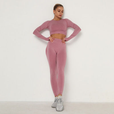 Yushuhua Vital Women Sport Suit Yoga Set Gym Workout Clothes Long Sleeve Fitness Crop Top + High Waist Squat Seamless Leggings