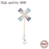 New Fashion Jewelry Coat Accessories Silk Scarf Buckle Pearl Tassel Crystal Rotating Windmill Womens Brooch High Quality Gift