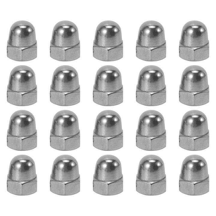 M6 Thread Dia Dome Head 304 Stainless Steel Cap Acorn Hex Nuts 20Pcs 