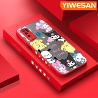 YIWESAN เคสสำหรับ VIVO Y30เคส Y50 Y30i ลายการ์ตูน Sanrio Hello Kitty เมโลดี้บางเคสโทรศัพท์แบบแข็งขอบซิลิโคนกล่องกันกระแทกคลุมทั้งหมดเคสป้องกันเลนส์กล้อง