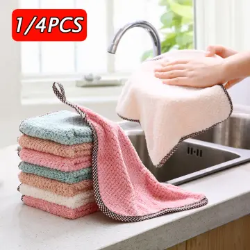 2-8Pcs Kitchen Dish Cloths Reusable Dish Towels Double-layer Absorbent  Microfiber Cleaning Cloths Fast Drying for kitchen Towel