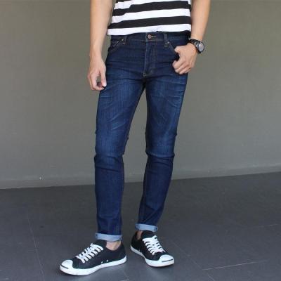 Golden Zebra Jeans กางเกงยีนส์ชายสีฟ้า ขาเดฟฟอกลายหนวด