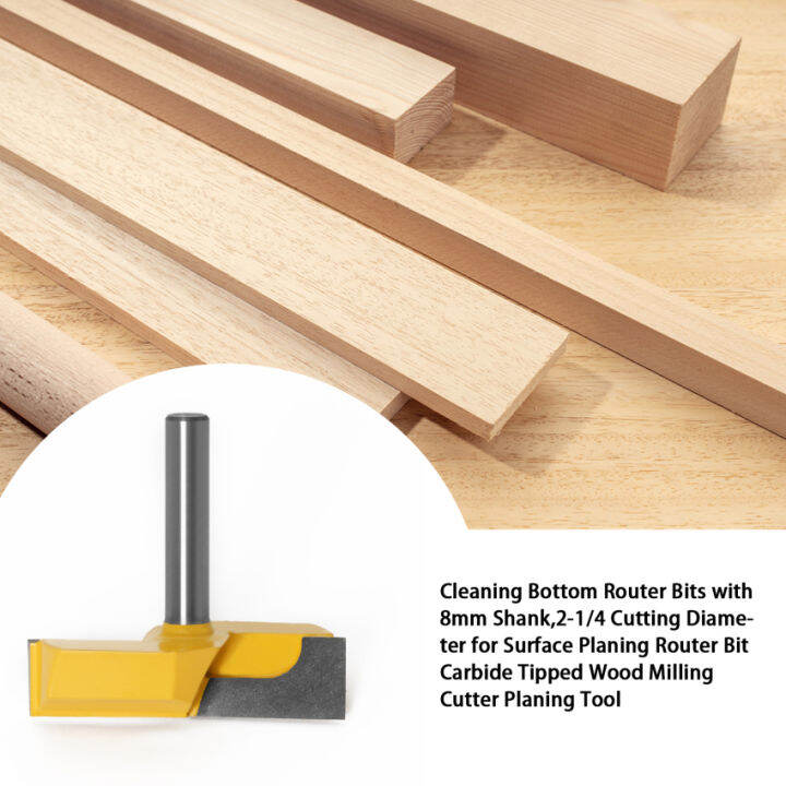 Cleaning Bottom Router Bits with 8mm Shank,21/4 Cutting Diameter for