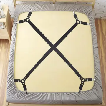 2pcs Adjustable Bed Fitted Sheet Straps Suspenders Gripper Holder Fastener  Clips Clippers Kit Elastic Bed Sheet Clip