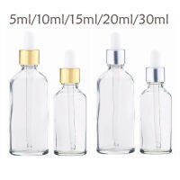 14PCS 15Ml 30Ml Aromatpy Liquid Tubes Transparent Dropper Glass For Essential Massage Oil Refillable Bottles