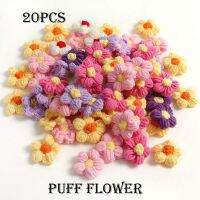 20Pcs 4.5cm Puff Flower DIY Hand-knitted Milk Cotton Wool Hand Hook Flower Manual Clothing Accessory Shoes Hats Craft Supplies Knitting  Crochet