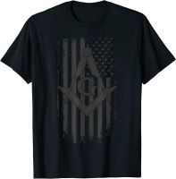 Mens Masonic American Flag Square and Compass - Freemason T-shirt