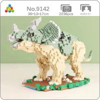 YZ 9142 Jurassic Dinosaur World Triceratops Monster Pet Animal Model Mini Diamond Blocks Bricks Building Toy for Children no Box