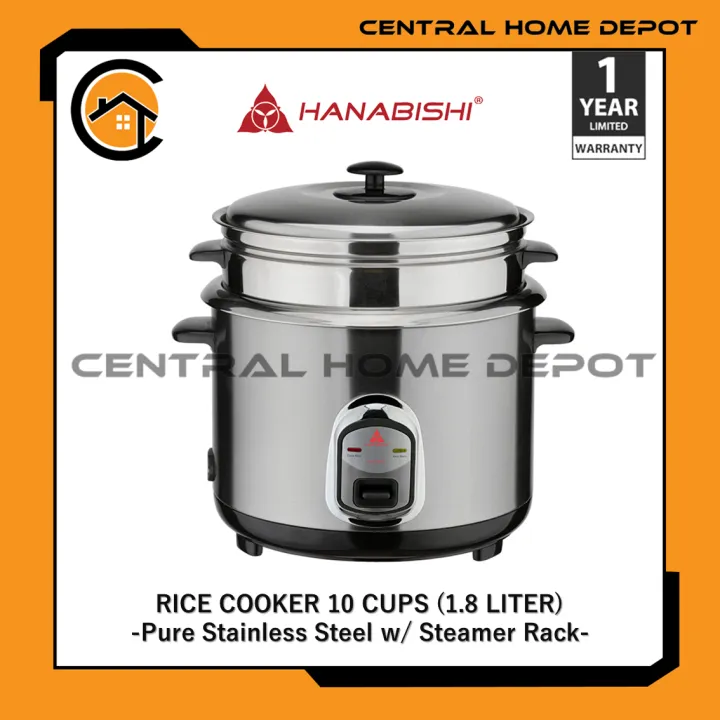 Hanabishi Automatic Rice Cooker 1.8 Liters (10 Cups) Pure Stainless Steel /  HHRC-18PSS | Lazada PH