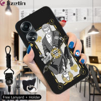 Jizetin OPPO A58 4G สายคล้องแหวนใส่นิ้วลายอนิเมะเรื่อง Piec Luffy Ace Zoro เคสโทรศัพท์ดีไซน์ซิลิโคนกันกระแทกโทรศัพท์ป้องกัน TPU