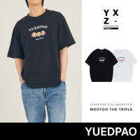 Yuedpao x Mootoo ยอดขาย No.1 รับประกันไม่ย้วย 2 ปี เสื้อยืดเปล่า เสื้อยืด Oversize Collab Mootoo The Triple