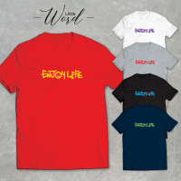 Little Word เสื้อยืดคอกลมแขนสั้นพิมพ์ลาย Enjoy Life สไตล์มินิมอล ทรงUnisex