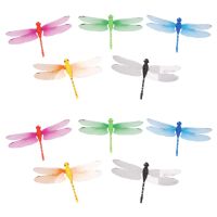 10Pcs 8cm 3D Artificial Dragonflies Fridge Magnet for Home Christmas Wedding Decoration, Colors Randomly Send