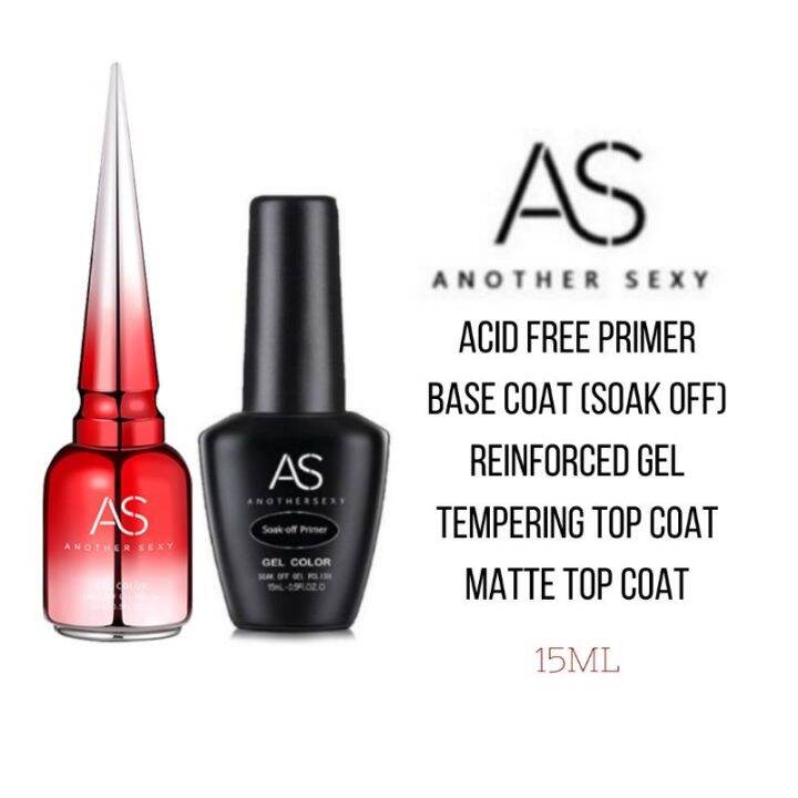 COD] AS Gel Polish Acid Free Primer / Base Coat / Reinforced / Matte