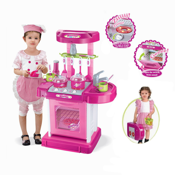 Children Kids Kitchen Toy Cooking Pretend Play Set Toddler Playset Stove Girls 