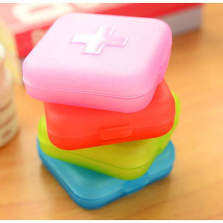 Mini Organizer Case 4 Grids Pill Box Tablet Pill Case Travel Drug