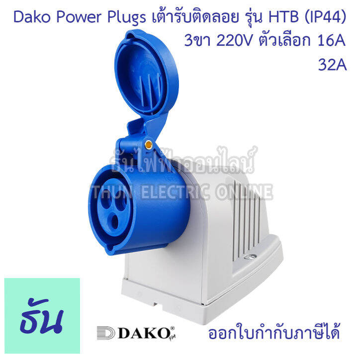 dako-เต้ารับติดลอย-ปลั๊กเพาเวอร์-ตัวเมีย-แบบกล่อง-ติดลอย-กันฝุ่น-ip44-220v-380v-16a-32a-ตัวเลือก-3ขา16a-htb-113-3ขา32a-htb-123-4ขา16a-htb-114-5ขา16a-htb-115