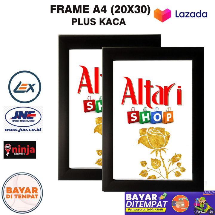 TURUN HARGA 2 Bingkai Photo A4 / Pakai Kaca (20x30cm) / BINGKAI IJAZAH ...