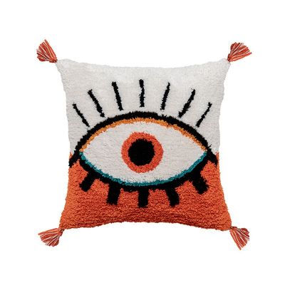 Tufted Home Decor Tassel Cushion Cover Geomeotric Pillow Case Glasses Pattern Embroidery Pillow Cover