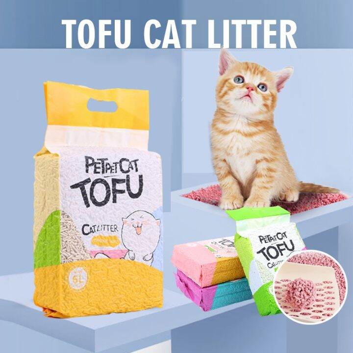 【Fast delivery】6L Cat Litter Food Grade Plant Tofu residue Made Flushable Cat Litter Sand Cat