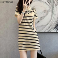 HUAYANG01 [2023 new HOT FASHION] lazlook แขนสั้นลายถักมินิผู้หญิงชุดเกาหลีญี่ปุ่น Preppy Style Elegant O Neck Dress สำหรับผู้หญิง2023 Summer New