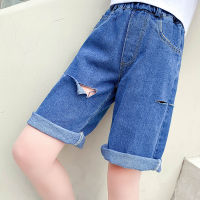 Summer Kids Boys Shorts Teenage Girls Pants Knee Length Elastic Waist Short Trousers Children Boy Casual Clothing Bottoms 5-15Y