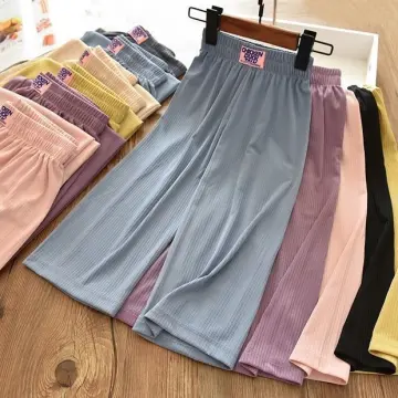 Wide Leg Pants for Teens Girls Summer Casual Ice Silk Cargo Pants for Kids  Girls Hight Waist Baggy Pants Girls Korean Loose Casual 4 Pocket Long Pants  Kids Trousers