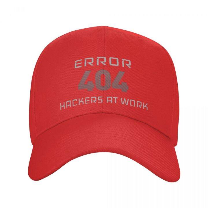 classic-error-404-hackers-at-work-baseball-cap-adjustable-unisex-computer-geek-programmer-dad-hat-summer-hats-snapback-caps