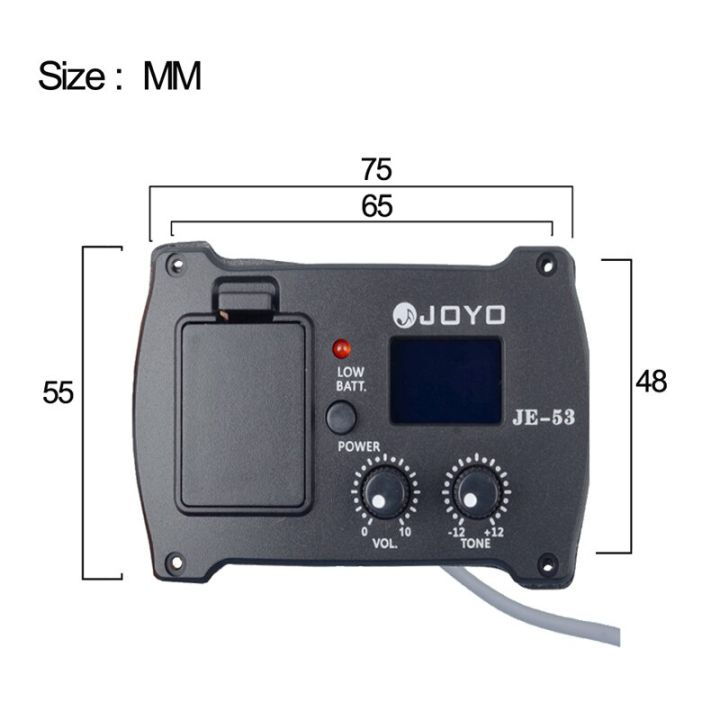 je-53-joyo-อีควอไลเซอร์และจูนเนอร์แบบ2-in-1-ปิ๊กอัพอีควอไลเซอร์พรีแอมป์เรียบง่ายกีตาร์โปร่งมืออาชีพพร้อมจูนเนอร์