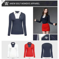 เสื้อกอล์ฟแขนยาว ผู้หญิง ANEW  AW-014  มีสีขาว/สีกรม/สีแดง