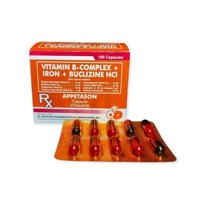 VItamin IRON BUCLIZINE HCI (Appetite Stimulant) APPETASON 10