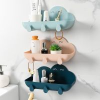 Organizer Bathroom Accessories Hook Soap Holder Wall-mounted Shower Toilet Storage Box Plastic Free Punch wall Shelf Bathroom Counter Storage