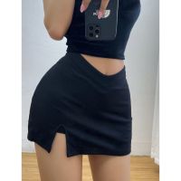 COD DSFGRETGRYTWE ?V cut Split mini skirt ?  กระโปรงสั้น ผ่าข้าง สไตล์ฝรั่ง Gioia.991 ( gii443 )