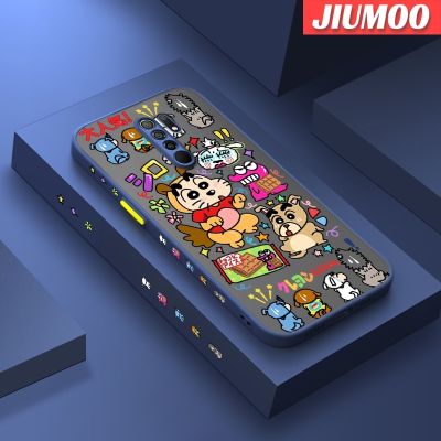 เคส JIUMOO สำหรับ Xiaomi MI POCO M2 Redmi 9 9A เคสกราฟฟิตีลายหน้าแข้งบางเฉียบลายฝ้าด้านหลังเคสขอบแข็งเคสมือถือซิลิโคนกันกระแทกฝาครอบป้องกันกล้องคลุมทั้งหมด