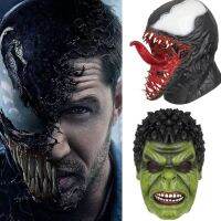 HOT★ซูเปอร์ฮีโร่ Venom หน้ากากคอสเพลย์ยาวลิ้น Full Head หน้ากาก Hulk สำหรับผู้ใหญ่ Latex หมวกกันน็อก Haunted House Props Party Masks