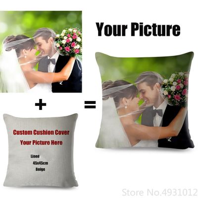 3D Print Pet Personal Life Photos Custom Link Gift Cushion Cover Pillow Case Linen 45x45cm Sofa Home Decoration