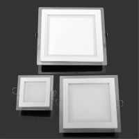 6W 9W 12W 18W 24W LED Panel Downlight Square Glass Panel Lights Ceiling Recessed Lamps LED Spot Light AC85-265V With adapter