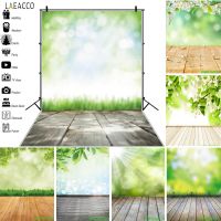 Spring Light Bokeh Grass Flowers Party Decor Backdrop Wooden Floor Backgrounds Customized Portrait Photography Backdrops Bar  Wine Tools