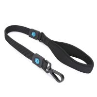 Dog Pet Short Leash Real Leather Short Dog Traffic Lead Leash for Large Dogs Training and Walking Black Collars