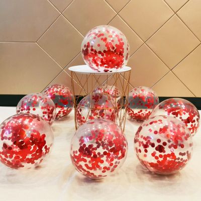 10Pcs/Lot New Year 12Inch Confetti Latex Ball Red Rose Gold Helium Balloon Birthday Party Wedding Decoration Christmas Globos Balloons