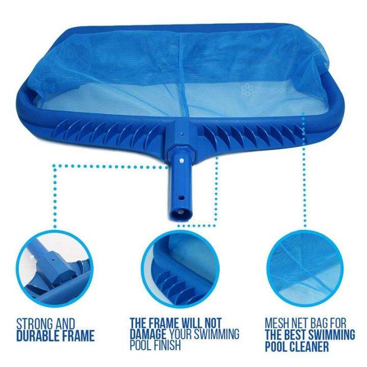 Heavy Duty Pool Leaf Rake Fine Mesh Frame Net Pool Skimmer Cleaner