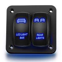 2 Gang Rocker Switch Panel Light Toggle Circuit Breaker Protector LED Switch for Car Auto Truck Caravan Marine