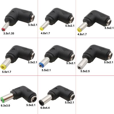 5/2/1Pcs Right Angle DC 5.5 x 2.1mm Female Jack to 3.5x1.35 4.0x1.7 4.8x1.7 5.5x2.1 5.5x2.5 6.3x3.0 6.0x4.4mm Male DC Connector  Wires Leads Adapters