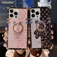 ปลอกRealme C53 C55 C35 C21 C11 C25 C12 C15 C21Y C20 C17 7i C3 5 5i 5S 9 Pro plus Luxury Bling Glitterแฟชั่นStreet Square Gloomy Bearเคสโทรศัพท์พร้อมขาตั้ง