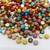 100pcs/Lot 7MM Letter Beads Oval Shape Mixed Alphabet Beads For Jewelry Making DIY Bracelet Necklace Accessories