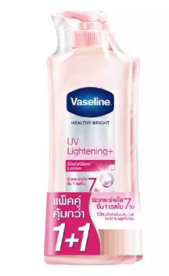 ( 2 ขวด ) Vaseline healthy white UV lightening vitamin B3 300 ml. วาสลีน โลชั่น วิตามิน บี 3 ฟื้นฟูบำรุงเพื่อผิวกระจ่างใสขึ้น ครีมทาผิว บำรุงผิว Vasline